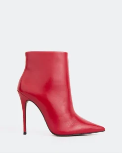 Ankle Boots-L'INTERVALLE Beauty Dark Red Leather