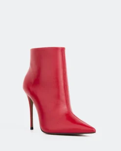 Ankle Boots-L'INTERVALLE Beauty Dark Red Leather