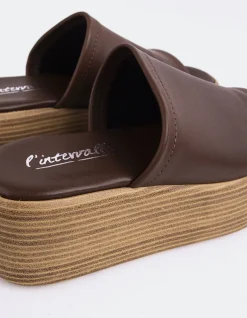 Wood Sandals-L'INTERVALLE Beluga Dk.Brown Leather