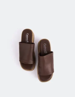 Wood Sandals-L'INTERVALLE Beluga Dk.Brown Leather