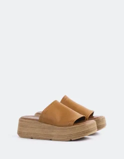 Wood Sandals-L'INTERVALLE Beluga Tan Leather