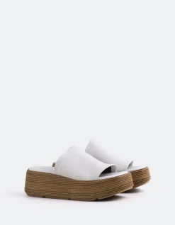 Wood Sandals-L'INTERVALLE Beluga White Leather