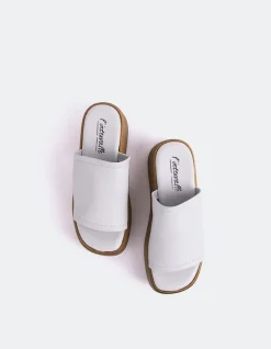 Wood Sandals-L'INTERVALLE Beluga White Leather