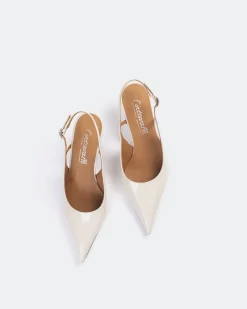 Slingbacks-L'INTERVALLE Berkely Off White Patent