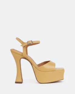 Platform-L'INTERVALLE Betsey Camel Leather/Cuir Châmeau