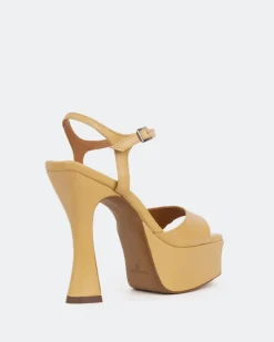 Platform-L'INTERVALLE Betsey Camel Leather/Cuir Châmeau