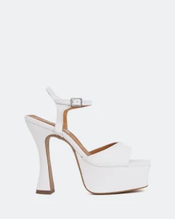 Platform-L'INTERVALLE Betsey White Leather/Cuir Blanc