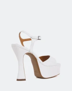 Platform-L'INTERVALLE Betsey White Leather/Cuir Blanc