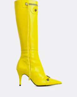 Tall Boots-L'INTERVALLE Beyonce Lime Leather