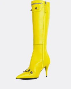 Tall Boots-L'INTERVALLE Beyonce Lime Leather