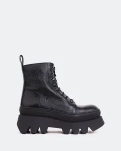 Lace-up|Ankle Boots-L'INTERVALLE Bianchi Black Leather