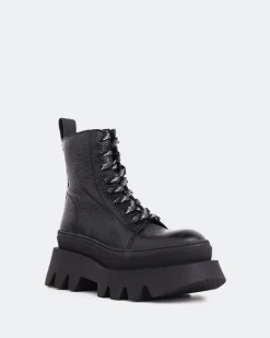 Lace-up|Ankle Boots-L'INTERVALLE Bianchi Black Leather