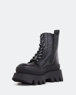 Lace-up|Ankle Boots-L'INTERVALLE Bianchi Black Leather