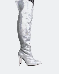 Over-the-knee-L'INTERVALLE Blakely Silver Sequins