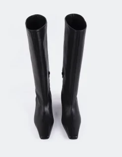 Tall Boots-L'INTERVALLE Blanzy Black Leather