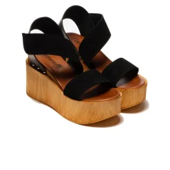 Wood Sandals-L'INTERVALLE Blaze Black Multi Suede
