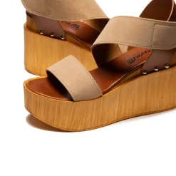 Wood Sandals-L'INTERVALLE Blaze Nude Multi Suede