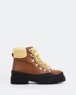 Lace-up|Ankle Boots-L'INTERVALLE Blues Cognac Leather