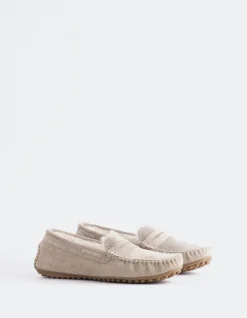 Loafers-L'INTERVALLE Bobble Taupe Suede