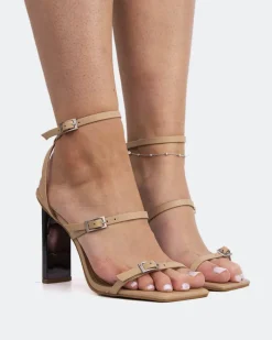Strappy|High Heels-L'INTERVALLE Bonaparte Camel Leather