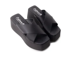 Wedges-L'INTERVALLE Boo Black Leather