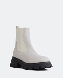 Chelsea|Ankle Boots-L'INTERVALLE Bootle Off White Leather