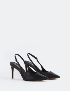 Slingbacks-L'INTERVALLE Borage Black Leather