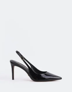 Slingbacks-L'INTERVALLE Borage Black Patent