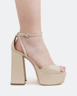 Platform-L'INTERVALLE Borago, Vanilla Leather/Cuir Vanille