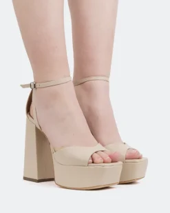 Platform-L'INTERVALLE Borago, Vanilla Leather/Cuir Vanille