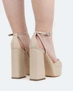 Platform-L'INTERVALLE Borago, Vanilla Leather/Cuir Vanille