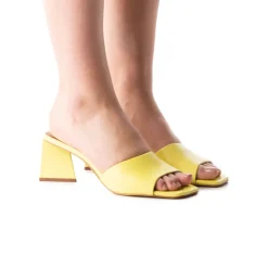 Mid Heels|Mules-L'INTERVALLE Botella Yellow Leather