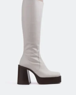 Tall Boots|Platform-L'INTERVALLE Bourgeois Off White Leather
