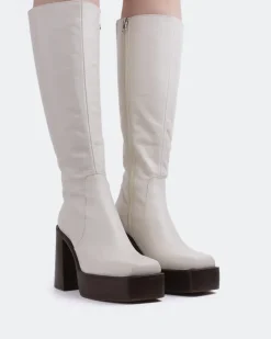Tall Boots|Platform-L'INTERVALLE Bourgeois Off White Leather