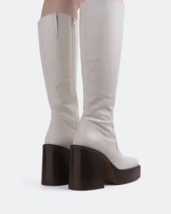 Tall Boots|Platform-L'INTERVALLE Bourgeois Off White Leather