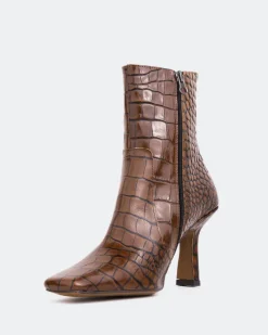 Ankle Boots-L'INTERVALLE Bourget Tan Croco