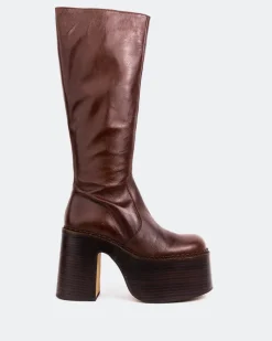 Platform|Tall Boots-L'INTERVALLE Bowie Chestnut Leather