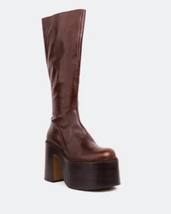 Platform|Tall Boots-L'INTERVALLE Bowie Chestnut Leather