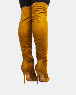 Over-the-knee|Stretch-L'INTERVALLE Brasilia Camel Suede Stretch