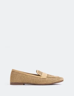 Loafers-L'INTERVALLE Brescia Camel Rafia