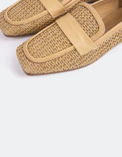 Loafers-L'INTERVALLE Brescia Camel Rafia