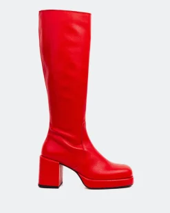 Platform|Tall Boots-L'INTERVALLE Briggs Red Leather