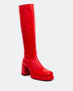 Platform|Tall Boots-L'INTERVALLE Briggs Red Leather