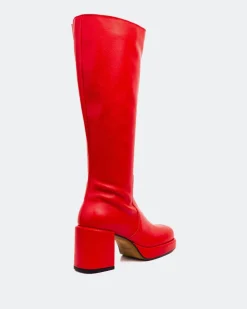 Platform|Tall Boots-L'INTERVALLE Briggs Red Leather