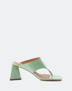 Mules-L'INTERVALLE Bulevar Green Leather
