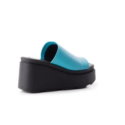 Wedges|Mules-L'INTERVALLE Bunny Blue Leather