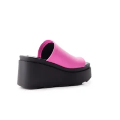 Wedges|Mules-L'INTERVALLE Bunny Fuschia Leather