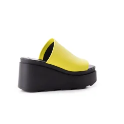 Wedges|Mules-L'INTERVALLE Bunny Yellow Leather