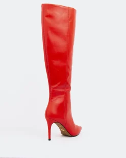 Tall Boots-L'INTERVALLE Bushra Red Leather