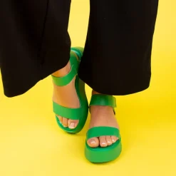 Platform|Mid Heels-L'INTERVALLE Buttercup Green Leather